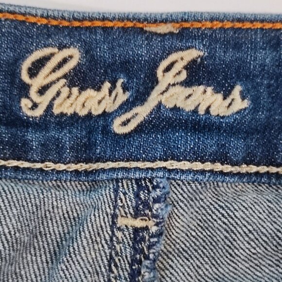 Guess Jeans Bermuda short dark wash blue women's size 34 Vintage Y2K - Picture 5 of 14